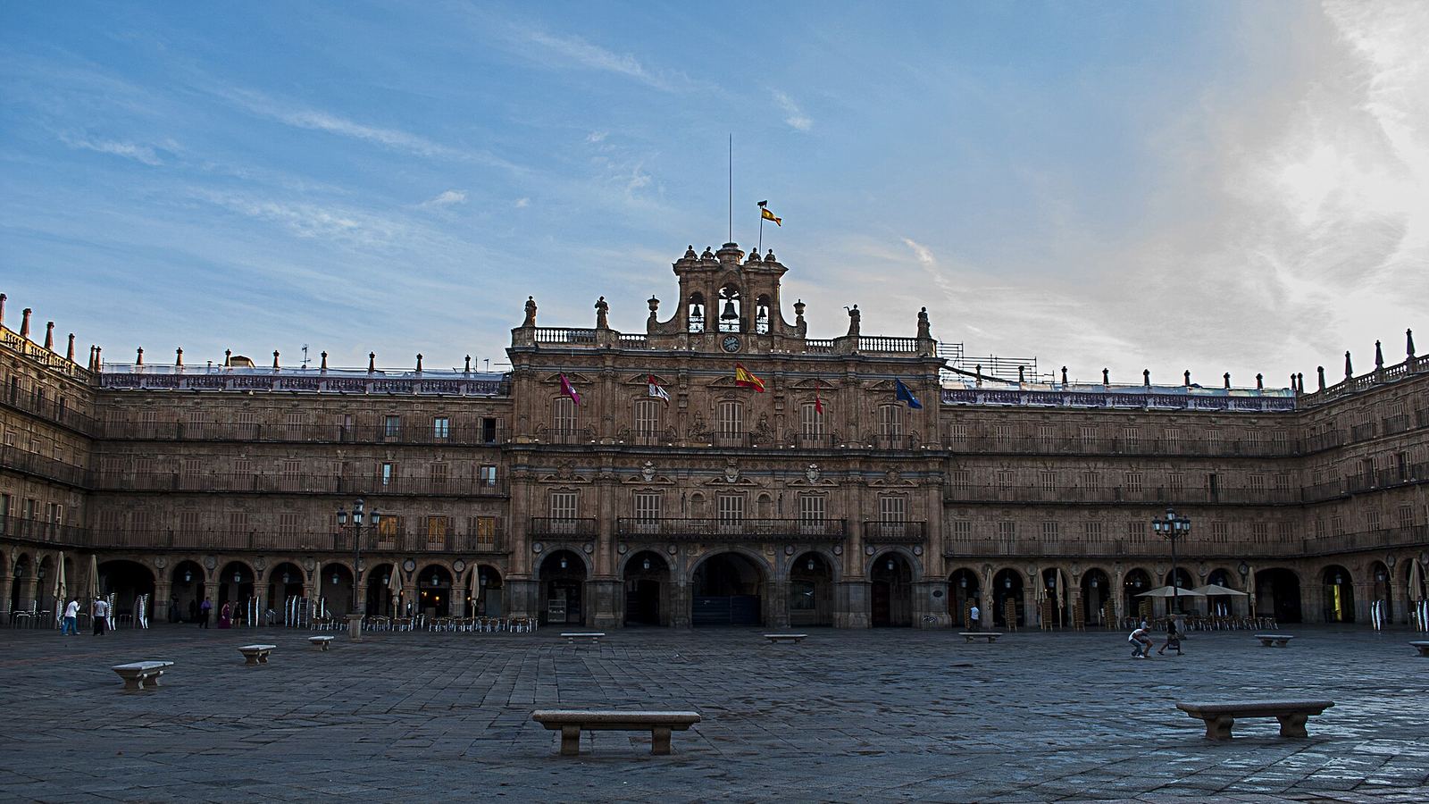The Plaza Mayor of Salamanca at dusk